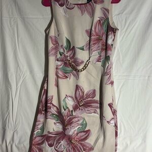 Floral Sleeveless Dress - Pink and Green